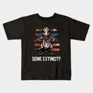 Scary Halloween Zombie T-Rex Dinosaur 4th Usa American Flag July Fourth Kids T-Shirt